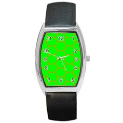 Bee Hive Texture Barrel Style Metal Watch