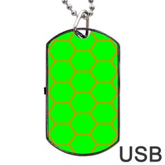 Bee Hive Texture Dog Tag Usb Flash (two Sides)