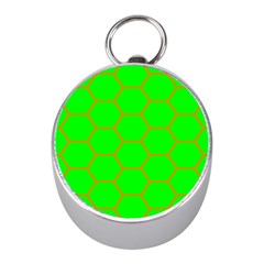 Bee Hive Texture Mini Silver Compasses