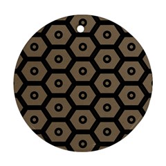 Black Bee Hive Texture Ornament (round)