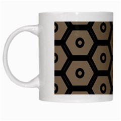 Black Bee Hive Texture White Mugs