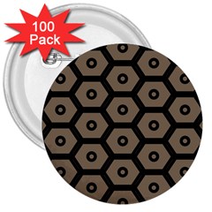 Black Bee Hive Texture 3  Buttons (100 Pack) 