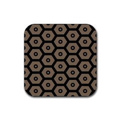 Black Bee Hive Texture Rubber Coaster (square)  by Amaryn4rt