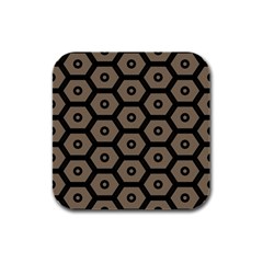 Black Bee Hive Texture Rubber Square Coaster (4 Pack)  by Amaryn4rt