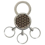 Black Bee Hive Texture 3-Ring Key Chains Front