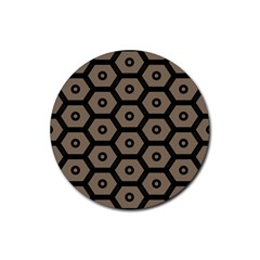 Black Bee Hive Texture Rubber Coaster (round) 