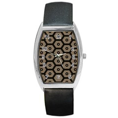 Black Bee Hive Texture Barrel Style Metal Watch