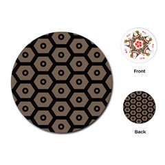 Black Bee Hive Texture Playing Cards (round) 