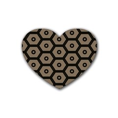 Black Bee Hive Texture Rubber Coaster (heart) 