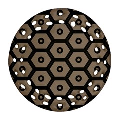 Black Bee Hive Texture Ornament (round Filigree)