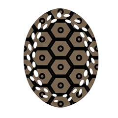 Black Bee Hive Texture Ornament (oval Filigree)