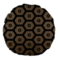 Black Bee Hive Texture Large 18  Premium Round Cushions by Amaryn4rt