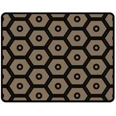 Black Bee Hive Texture Double Sided Fleece Blanket (medium)  by Amaryn4rt