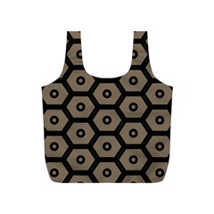 Black Bee Hive Texture Full Print Recycle Bags (s) 