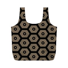 Black Bee Hive Texture Full Print Recycle Bags (m)  by Amaryn4rt