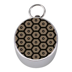 Black Bee Hive Texture Mini Silver Compasses