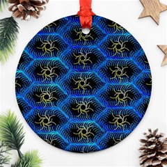 Blue Bee Hive Ornament (round) by Amaryn4rt