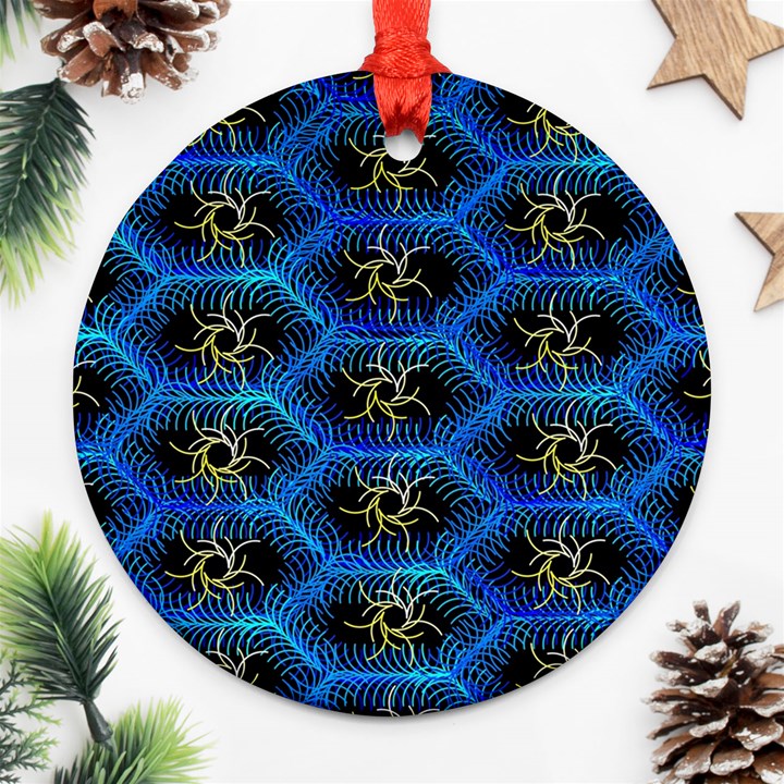 Blue Bee Hive Ornament (Round)