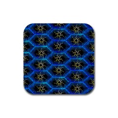 Blue Bee Hive Rubber Square Coaster (4 Pack)  by Amaryn4rt