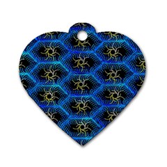 Blue Bee Hive Dog Tag Heart (one Side)