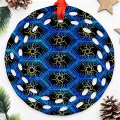 Blue Bee Hive Ornament (round Filigree)