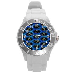 Blue Bee Hive Round Plastic Sport Watch (l) by Amaryn4rt