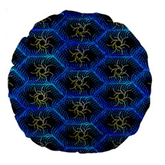 Blue Bee Hive Large 18  Premium Round Cushions by Amaryn4rt