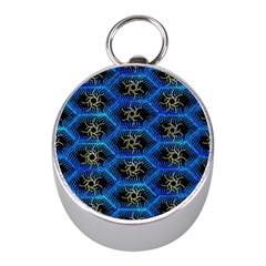 Blue Bee Hive Mini Silver Compasses