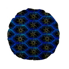 Blue Bee Hive Standard 15  Premium Flano Round Cushions