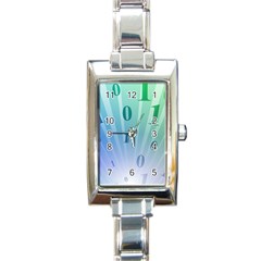 Blue Binary Background Binary World Binary Flow Hand Rectangle Italian Charm Watch by Amaryn4rt