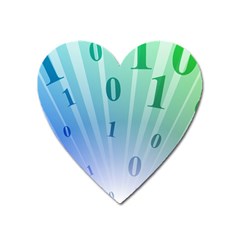 Blue Binary Background Binary World Binary Flow Hand Heart Magnet