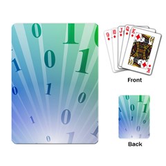 Blue Binary Background Binary World Binary Flow Hand Playing Card by Amaryn4rt