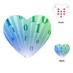 Blue Binary Background Binary World Binary Flow Hand Playing Cards (heart) 