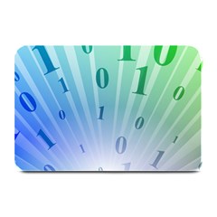 Blue Binary Background Binary World Binary Flow Hand Plate Mats