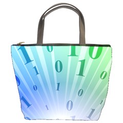 Blue Binary Background Binary World Binary Flow Hand Bucket Bags