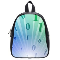 Blue Binary Background Binary World Binary Flow Hand School Bags (small) 