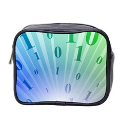 Blue Binary Background Binary World Binary Flow Hand Mini Toiletries Bag 2-side