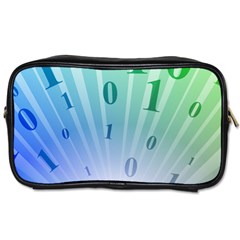 Blue Binary Background Binary World Binary Flow Hand Toiletries Bags