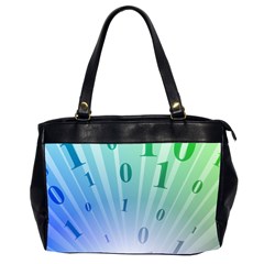 Blue Binary Background Binary World Binary Flow Hand Office Handbags (2 Sides) 