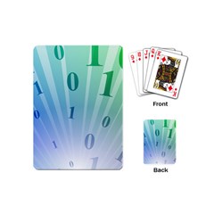 Blue Binary Background Binary World Binary Flow Hand Playing Cards (mini)  by Amaryn4rt