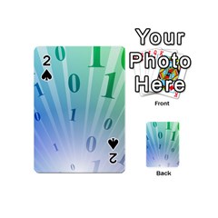 Blue Binary Background Binary World Binary Flow Hand Playing Cards 54 (mini) 