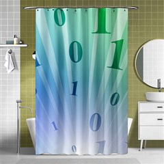 Blue Binary Background Binary World Binary Flow Hand Shower Curtain 48  X 72  (small) 