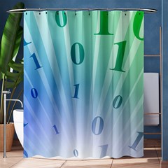 Blue Binary Background Binary World Binary Flow Hand Shower Curtain 60  X 72  (medium) 