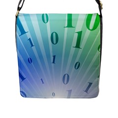 Blue Binary Background Binary World Binary Flow Hand Flap Messenger Bag (l) 