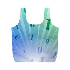 Blue Binary Background Binary World Binary Flow Hand Full Print Recycle Bags (m) 