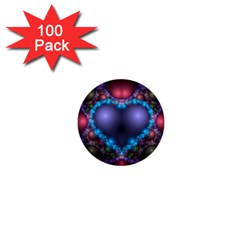 Blue Heart 1  Mini Buttons (100 Pack) 