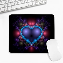 Blue Heart Large Mousepads by Amaryn4rt