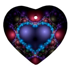 Blue Heart Heart Ornament (two Sides)