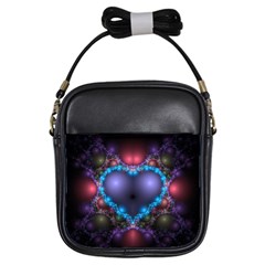 Blue Heart Girls Sling Bags by Amaryn4rt