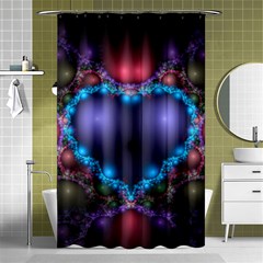 Blue Heart Shower Curtain 48  X 72  (small) 